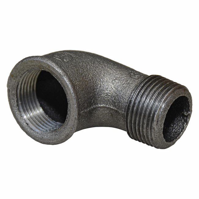 Kolanko nakrętno-wkrętne równoprzelotowe 3/4" szare