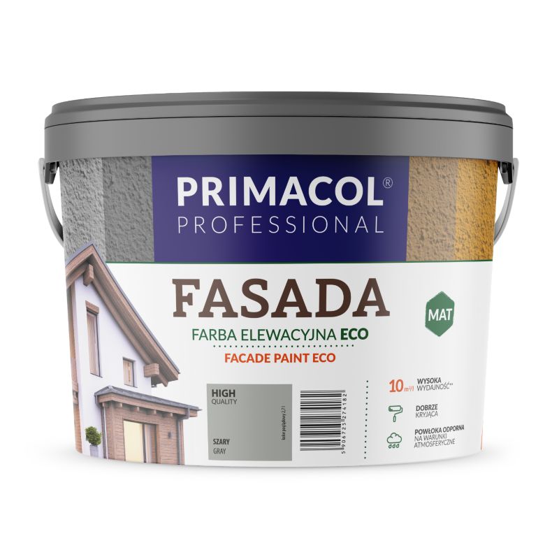 Farba Fasada Eco Primacol, kolor szary, 4,5 l, 1 szt.