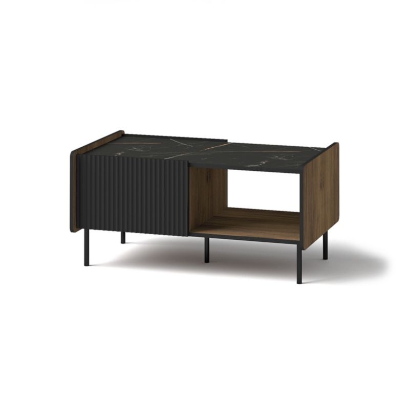 Stolik kawowy Bettso Prestigo ryflowany wysokie nogi czarny orzech 1szt.