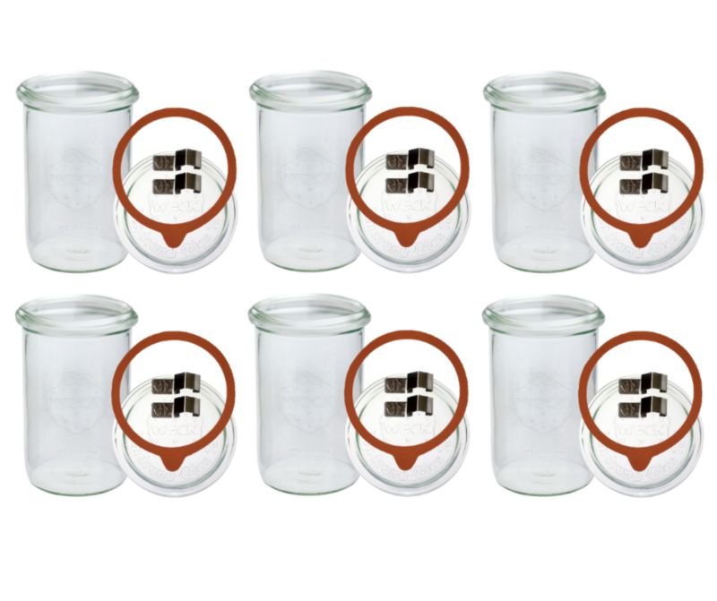 Słoiki MODO24 Weck 1050 ml fi 100 mold szklane wieka gumki zapinki 6 kpl.
