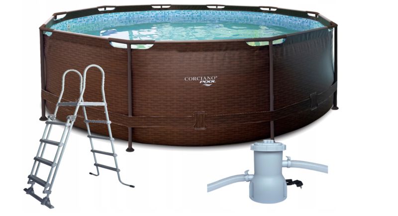 Basen Ogrodowy Corciano 360 x 100 cm Pompa drabinka 1szt.