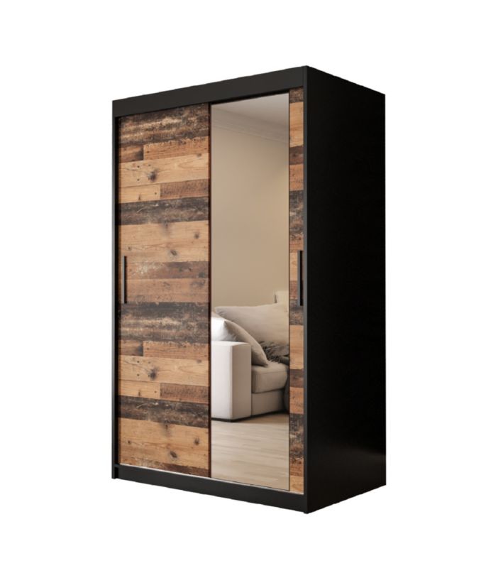 Szafa przesuwna Abiks Old Style T2 100 czarny + Abiks Old style 1 szt.