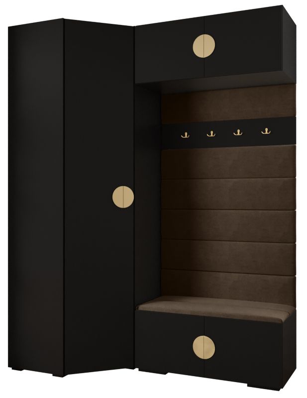 Garderoba do przedpokoju Abiks INOVA 4 Z21 czarny+złoty+manila04 1 szt.