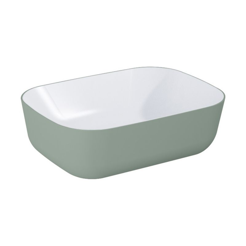 Umywalka nablatowa Roca bicolor 46x33 zielony mat