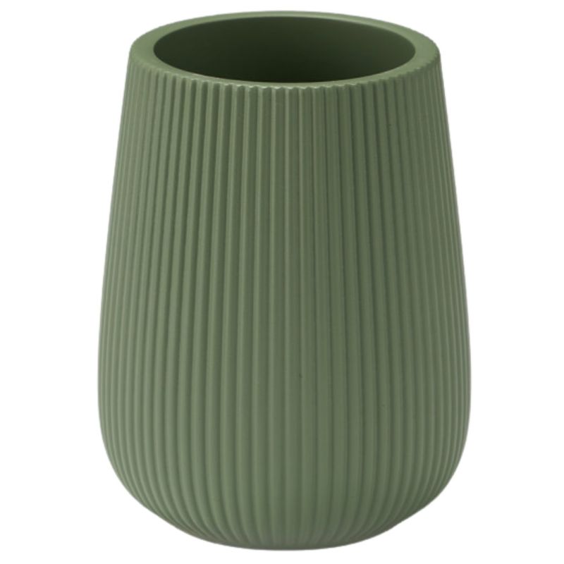 Kubek Na Szczoteczki Do Zębów Berilo Zielony Prążkowany 8X8X12 Cm 1Szt.