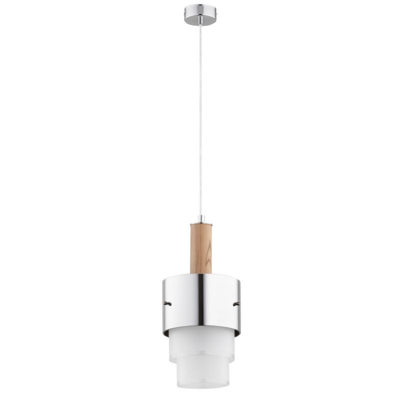 Lampa wisząca Alfa Irda 9679 jasne drewno-chromowana nowoczesna 1xE27 x 15W 1 szt.