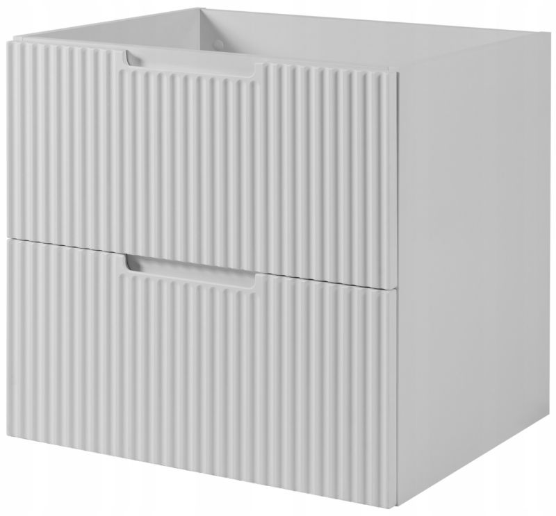 Szafka pod umywalkę Furnidea 60 cm biała ryflowana MDF wisząca VENA 1 szt.