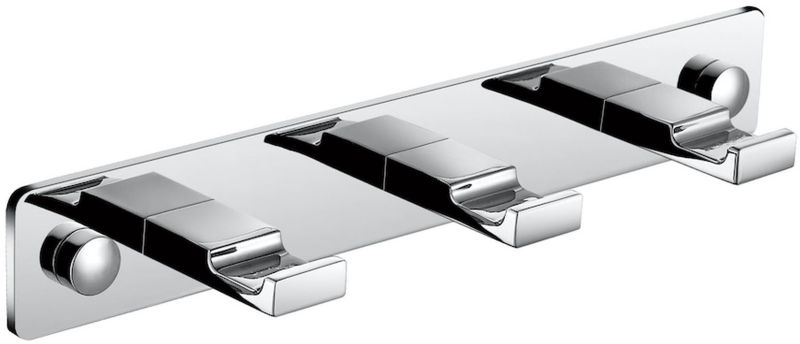 Wieszak na ręczniki Stella 3-hakowy chromowany montaż ścienny, metalowy 1 szt.