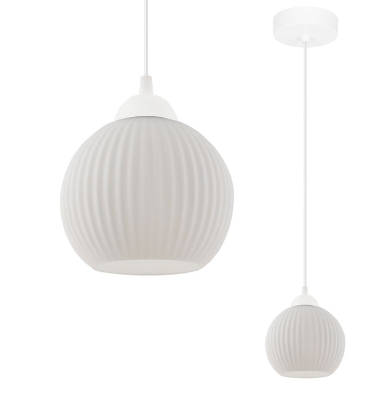 Lampa sufitowa wisząca Light Home LH Riffle Kula 1x E27 60W biały 1szt.