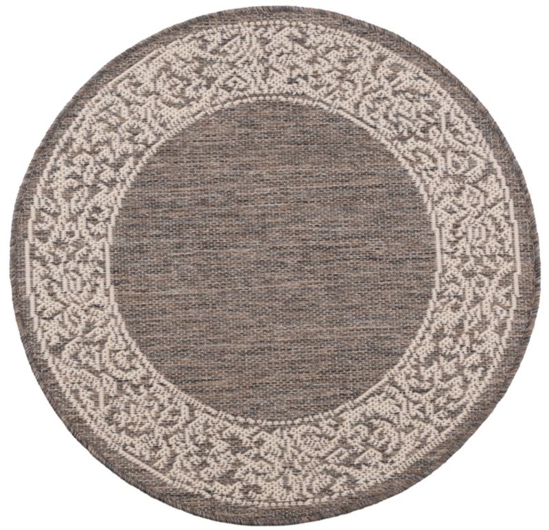 Dywan Multidecor Express In 80 cm koło ornament ramka szary 1 szt.