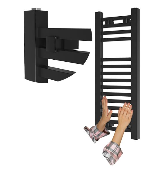 Grzejnik Łazienkowy Granitan Bergen 80/30cm Czarny Kaloryfer Drabinkowy 1kpl.