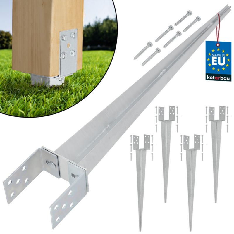 Podstaw słupa KOTARBAU regulowana wbijana 0-120 mm 4 szt.