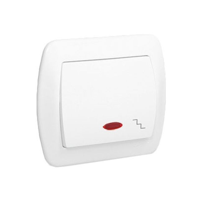 Łącznik schodowy pojedynczy Kontakt-Simon Akord z podświetleniem biały