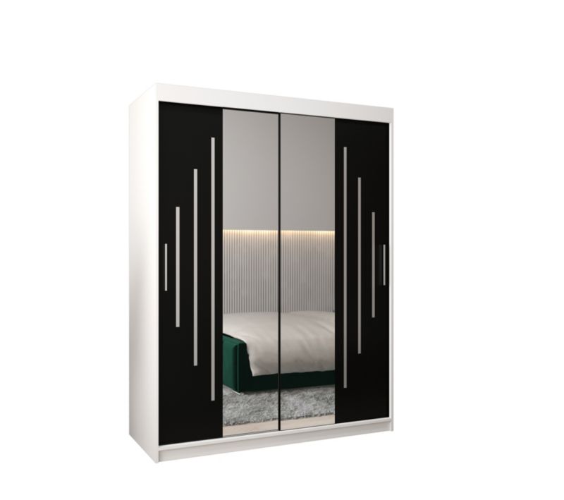 Szafa przesuwna Garderoba Abiks YORK 1 150 biały/czarny 1 szt.