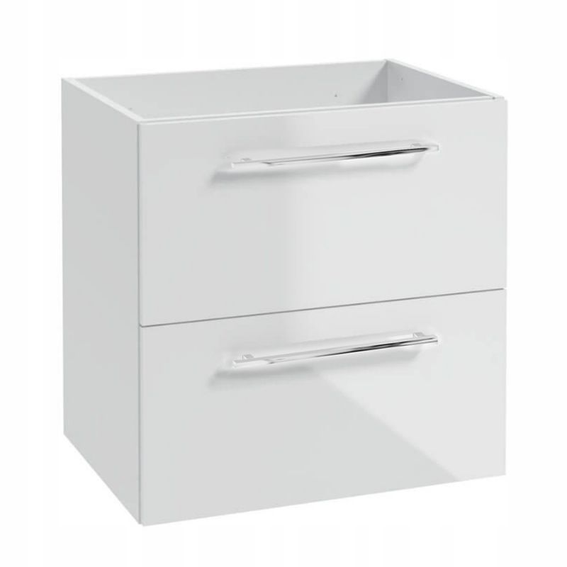 Szafka pod Umywalkę do Łazienki 59 x 50x45cm Biała Połysk Wisząca SoftClose