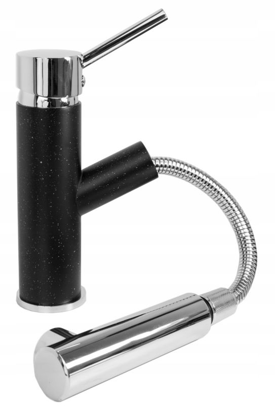 Bateria Kuchenna Stojąca Granitan Cado Czarna Nakrapiana Bateria Z Wyciąganą Wylewką 1 szt.