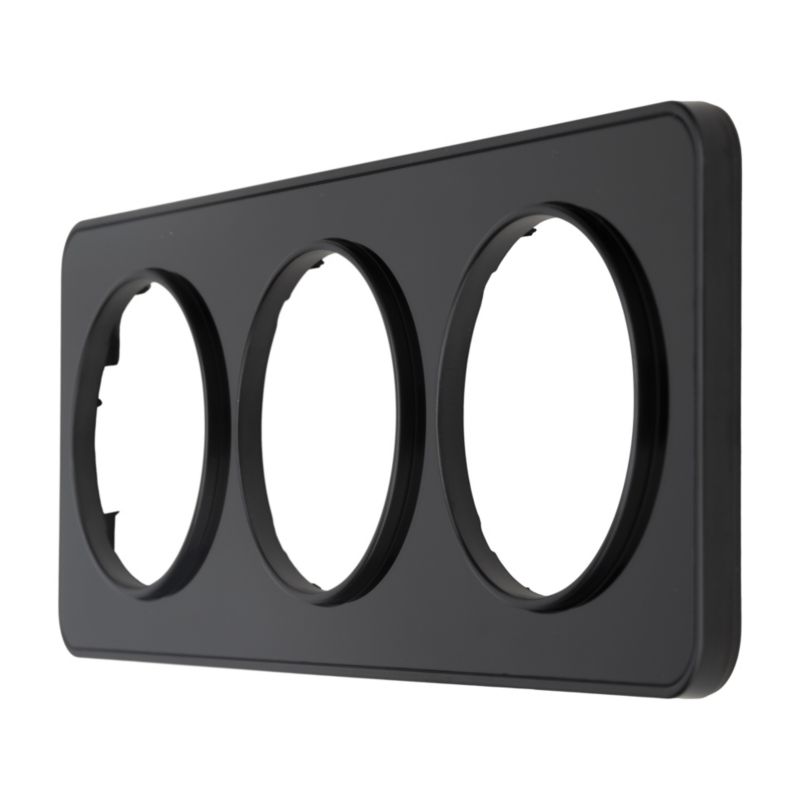 Ramka potrójna dekoracyjna Jacobsen Espen czarne szkło