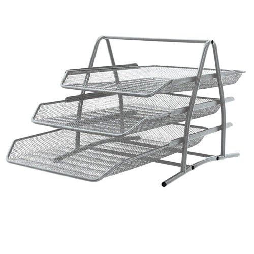 Szuflady biur. 3 szt. Q-Connect met. siatka srebro 1 szt.