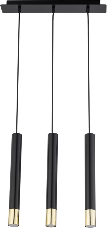 Lampa wisząca Sopel grand 3-punktowa GU10 czarna / złota