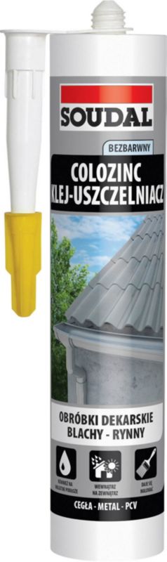 Klej do blachy Soudal Colozinc 290 ml bezbarwny