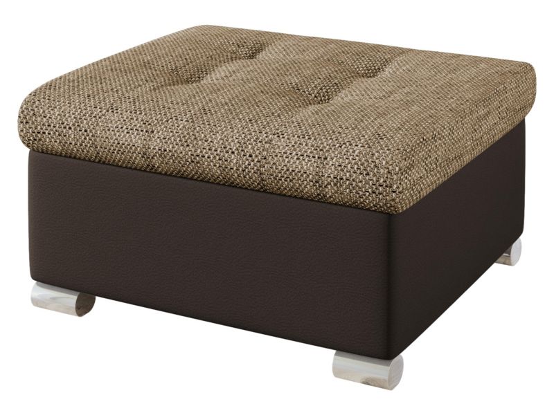 Pufa MIRJAN 24 Niko Mała orzechowa ekoskóra/beżowobrązowa plecionka 1 szt.