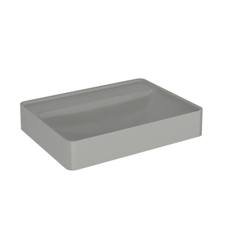 Umywalka wpuszczana KROFAM VIBE 60 cm beton mat kwarcowa bez otworu na baterię 1 szt.