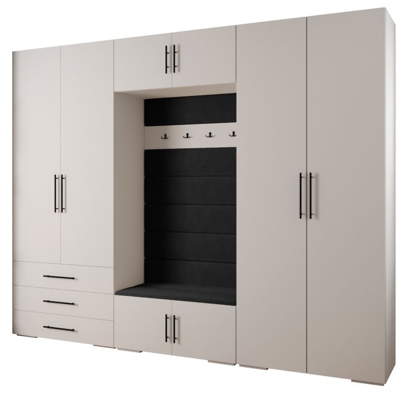 Garderoba do przedpokoju Abiks INOVA 3 Z14 biały+czarny+manila18 1 szt.