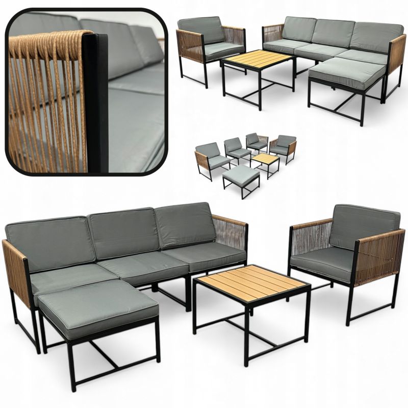 Zestaw mebli ogrodowych Moja Ogrodownia Santander szary 4 osobowy 1 kpl