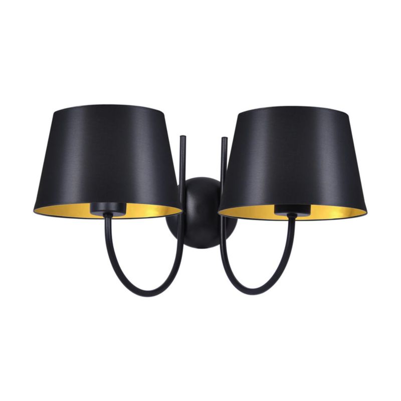 Kinkiet ścienny Kaja Sasto czarny-mosiądz-złoty 2 x E27 x 40W IP20 wym: 25 x 46 x 27 cm - 1 szt.