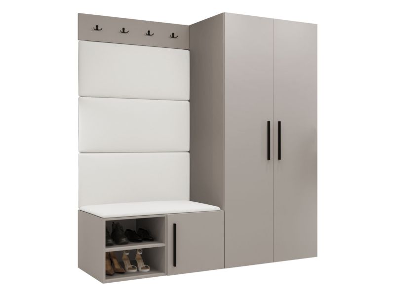 Garderoba MIRJAN 24 Medi I kaszmir + biała ekoskóra 1 kpl.