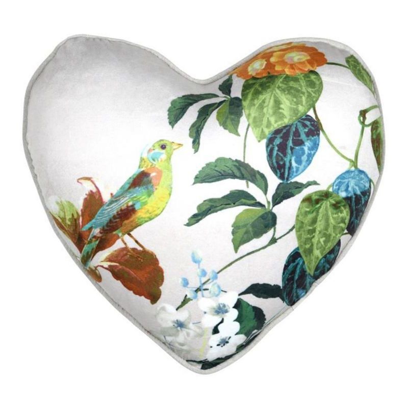 Poduszka Emmy STOF dekoracyjna 40x40 cm Biała Serce Rośliny 1 szt.