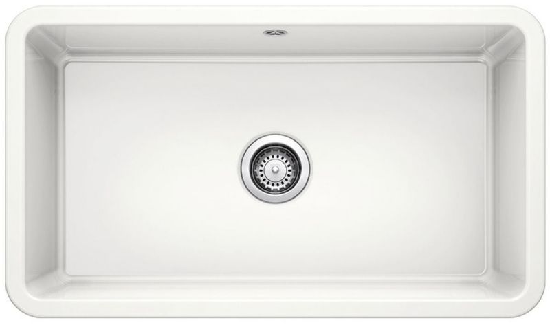 Zlewozmywak Blanco Villae 1-komorowy ceramiczny 79,5x46 cm biały połysk 1 szt.