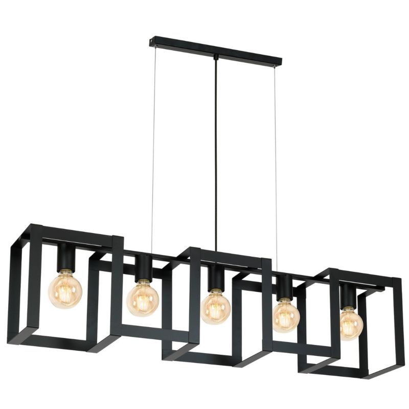 Lampa wisząca Luminex Kartel czarny matowy wym: 120 x 108 x 18 cm 5xE27 x 15W 1 szt.