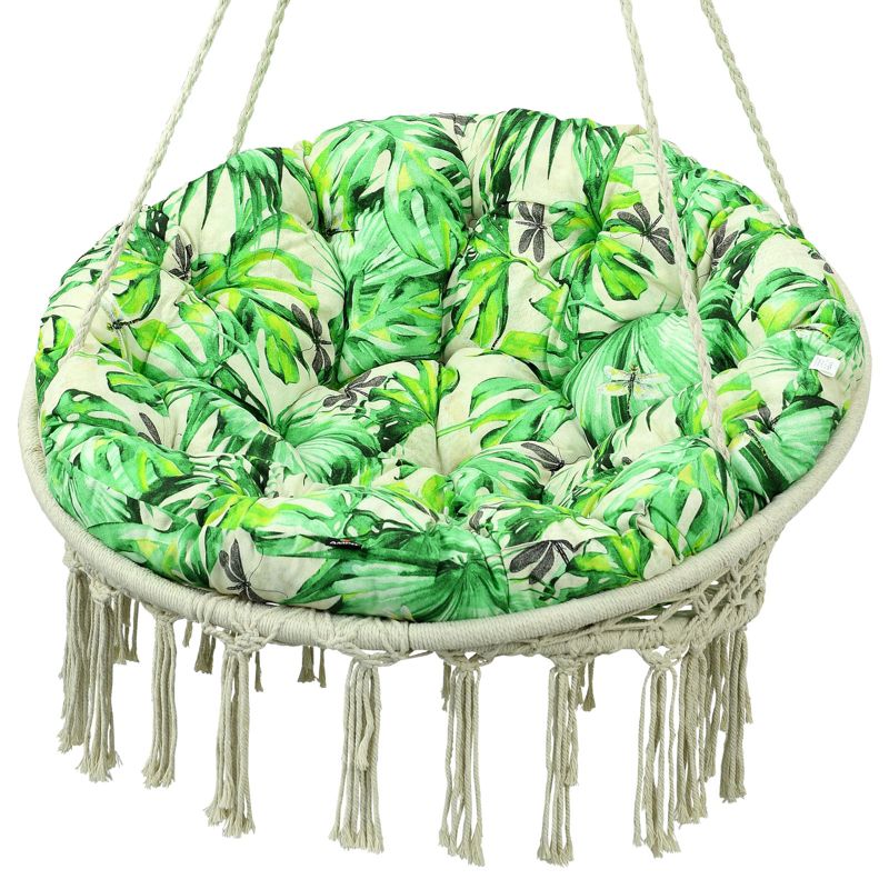 Poduszka na huśtawkę bocianie gniazdo AMPO zielony beżowy 120 cm 1 szt.