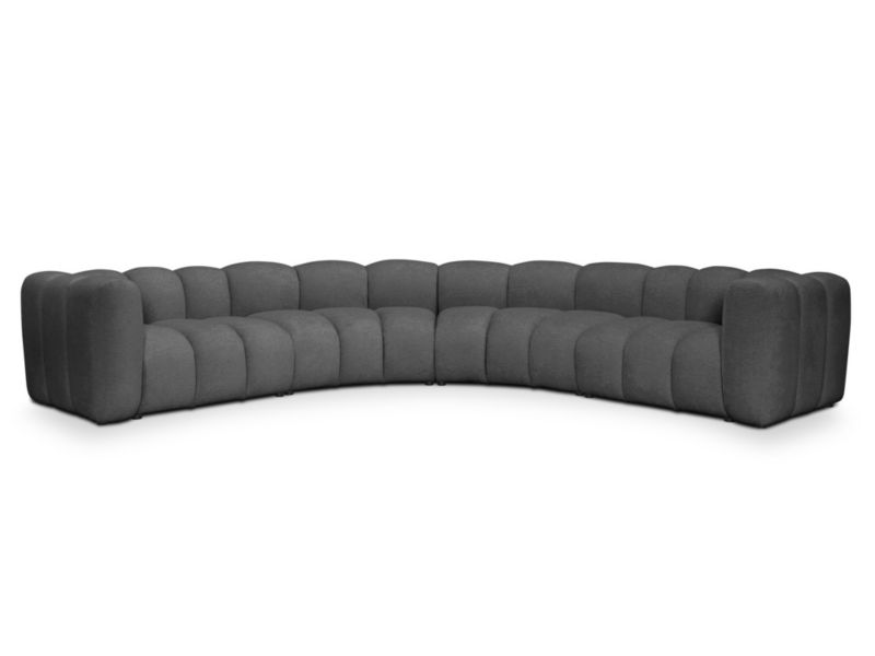Modułowy narożnik LaMiaSofa NAPOLI z tkaniny szenilowej 318x318 cm ciemny szary 1 szt.