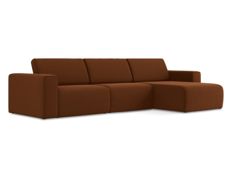 Modułowa sofa 4-osobowa LaMiaSofa CASERTA z tkaniny welwetowej 314x167 cm terakota 1 szt.