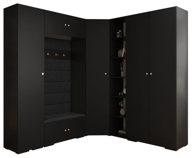 Garderoba do przedpokoju Abiks INOVA 2 Z2 czarny+złoty+manila18 1 szt.