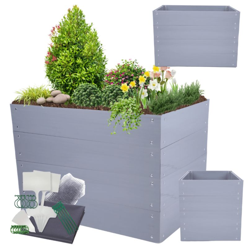 Skrzynia na warzywa MODO24 modułowa plastikowa trwała odporna na warunki atmosferyczne 80x120x100 cm 1 szt.