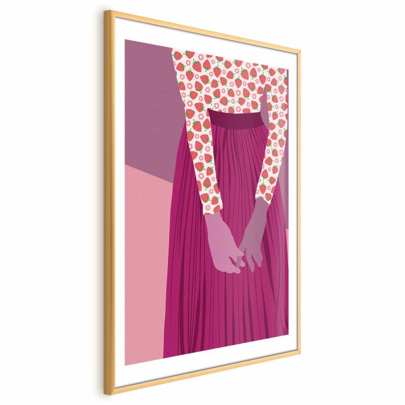 Plakat Artgeist Truskawkowa pani 21x30 cm z ramą złotą 1 szt