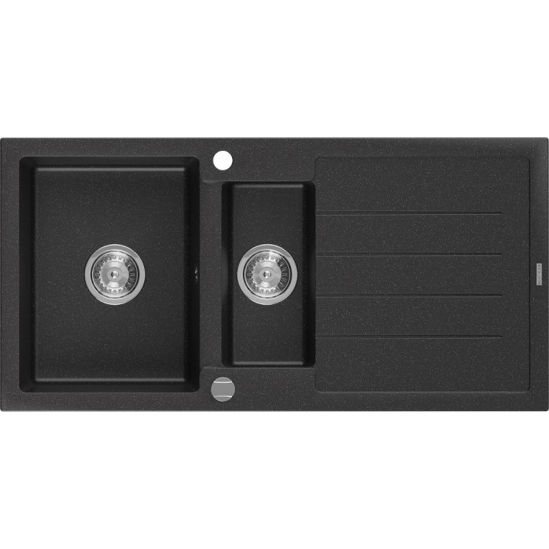 Zlewozmywak wpuszczany Mexen Andres 1,5-komorowy czarny/złoty metalik 1000x500 mm - 6515101510-75 1 szt.