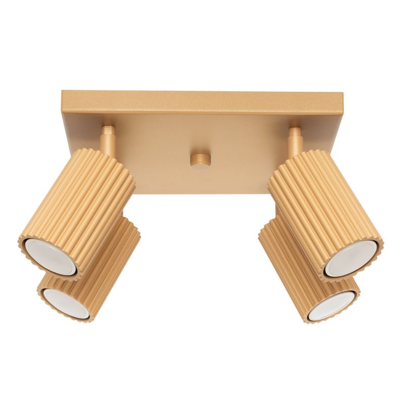 Spot sufitowy Sollux Lighting Karbon złoty 4 x GU10 x IP20 wym: 16,5 x 25 x 25 cm - 1 szt.