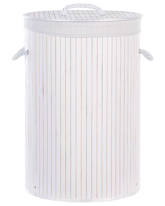 Kosz bambusowy z pokrywą biały Sannar 1 szt.