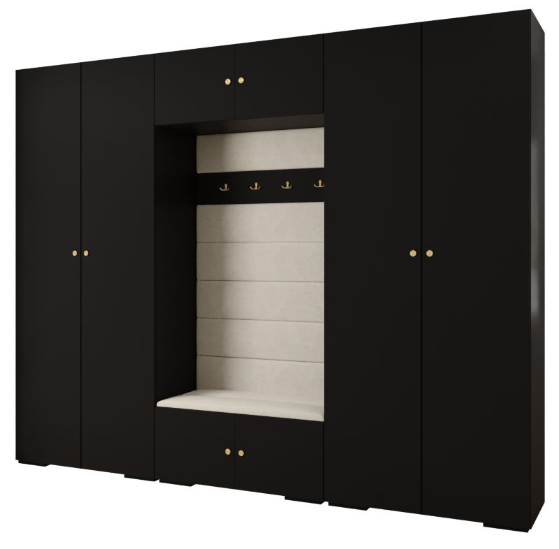 Garderoba do przedpokoju Abiks INOVA 2 Z9 czarny+złoty+manila02 1 szt.
