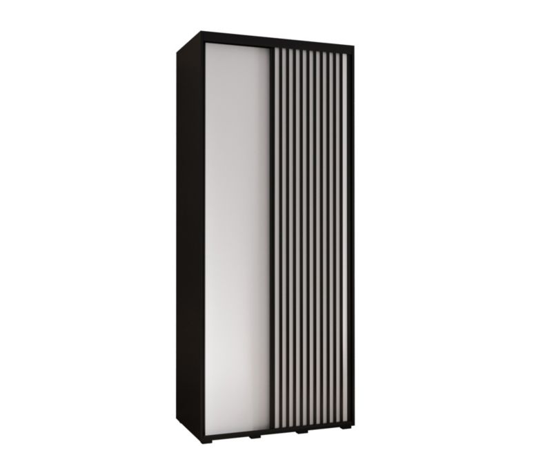 Szafa przesuwna Garderoba Abiks Lanko 1 110 gł. 60 czarny/biały 1 szt.