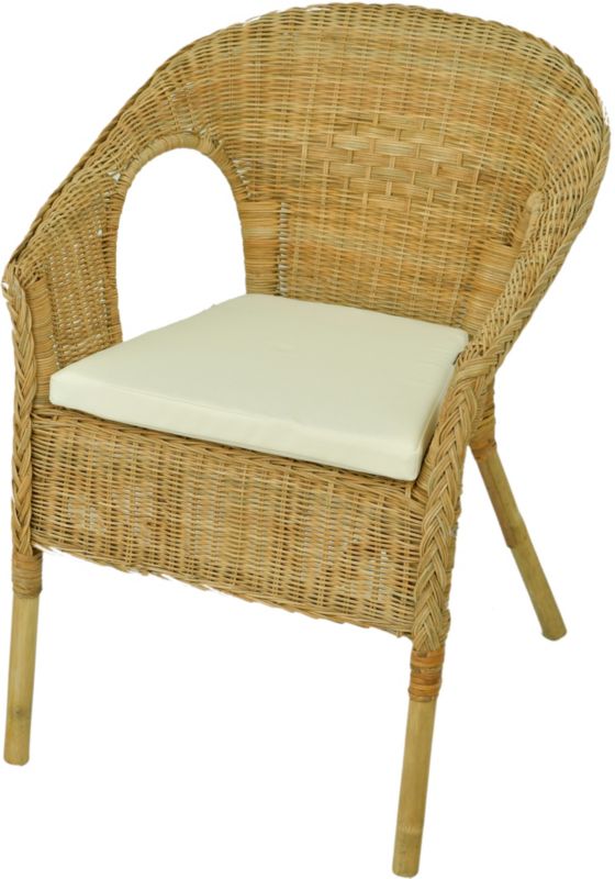 Poduszka na krzesło rattanowe fotel AMPO ecru 1 szt.