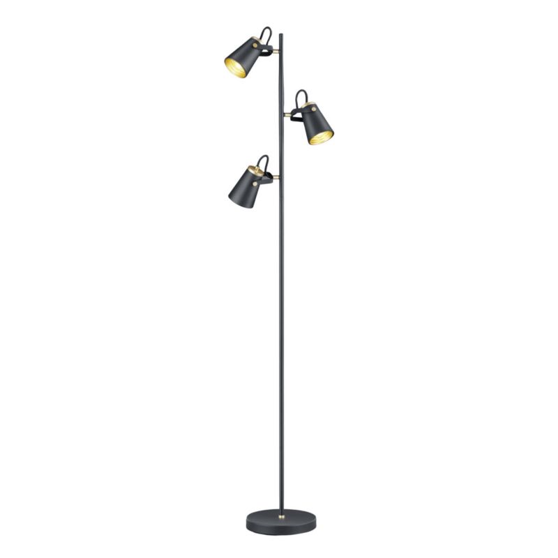 Lampa podłogowa stojąca Trio Edward czarna 3 x E14 x 40W wym: 160 x 38 x 23 cm - 1 szt.