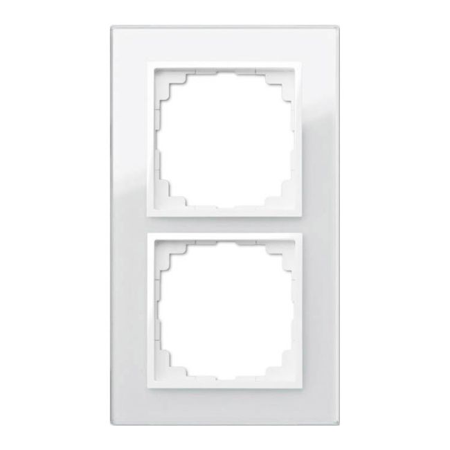 Ramka podwójna dekoracyjna Elektro-Plast Vestra szklana biała