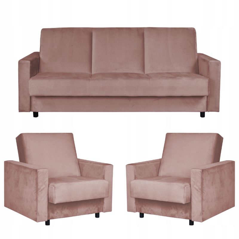 Zestaw mebli do salonu kanapa fotele Family Meble Alicja liliowy 1szt