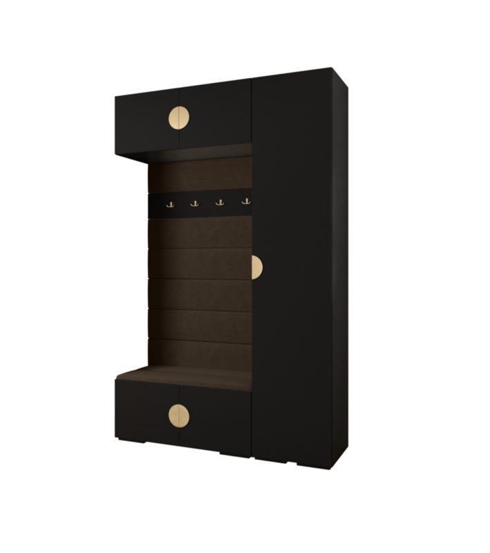 Garderoba do przedpokoju Abiks INOVA 4 Z19 czarny+złoty+manila04 1 szt.