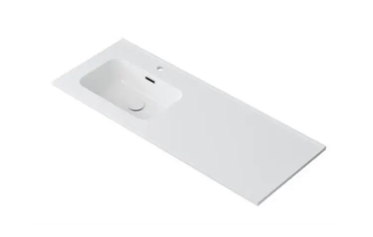 Umywalka wpuszczana lewa KROFAM ALTON 120 cm biała ceramiczna 1 szt.